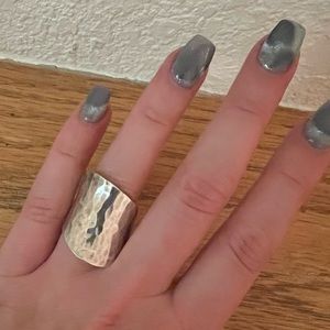 Hammered sterling silver ring